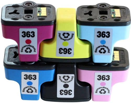 363 (C872) blekkpatron flerpakning svart/c/m/gul/LC/LM for HP