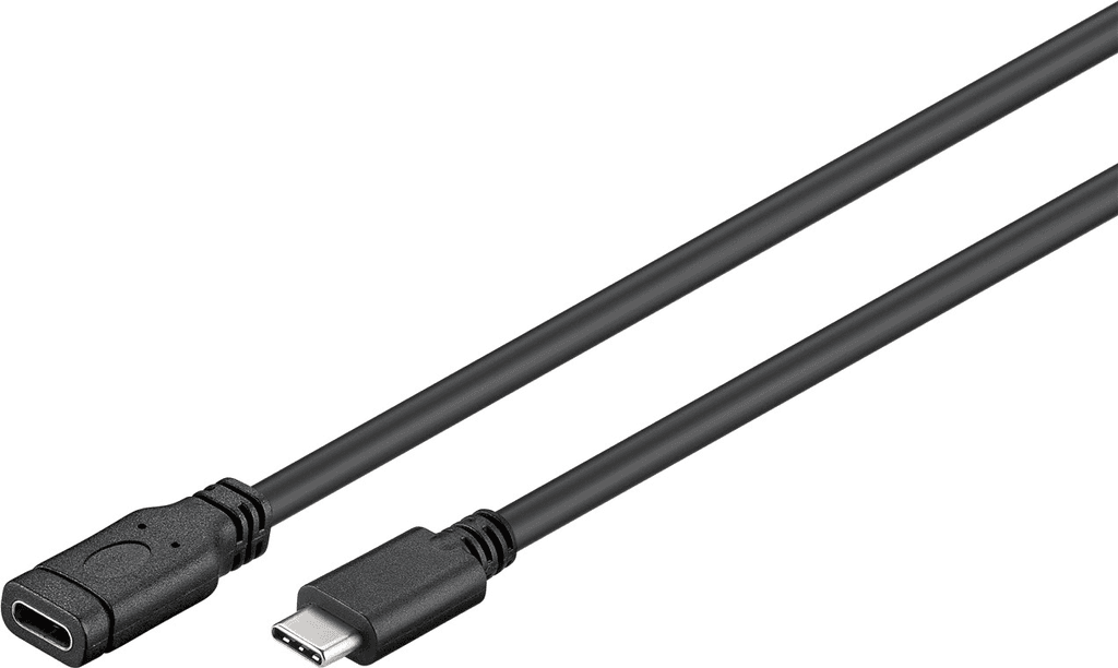 Goobay Aktiv USB-C 3.1 -forlengingskabel, hann - hunn, 1m - Svart