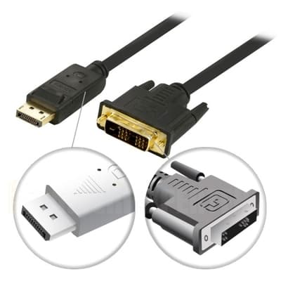 DisplayPort til DVI-D / Full HD i 60Hz / svart / 3m