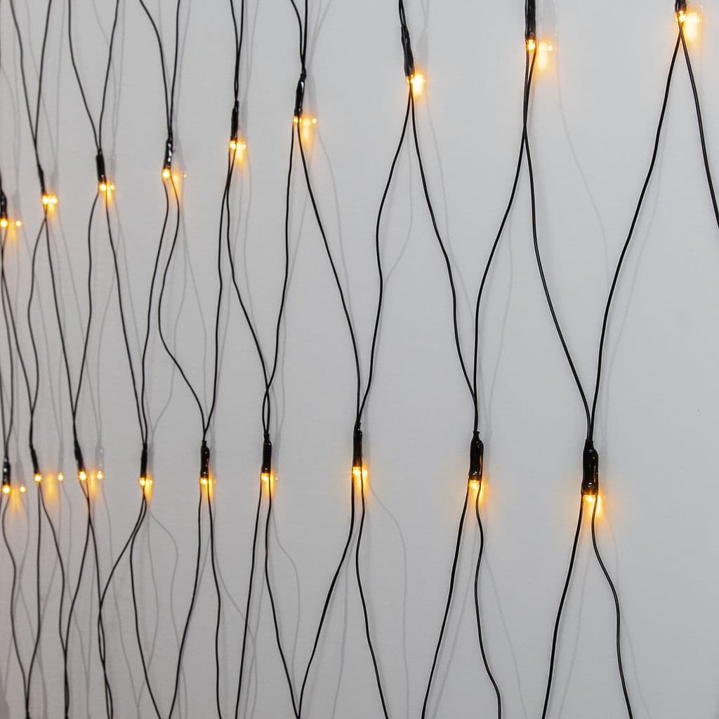 Lysgitter Golden Warm White - 3 x 3m, 200 LED