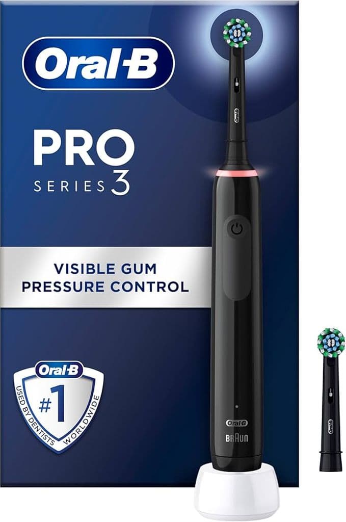 Oral-B Pro 3 3000 elektrisk tannbørste med ekstra tannbørstehode - Sort