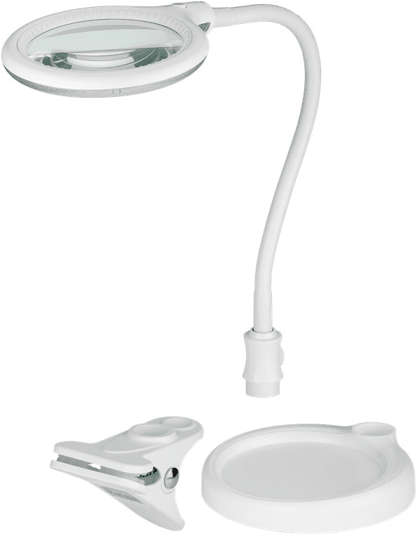 Goobay LED-forstørrelseslampe med sokkel og klemme, 6W