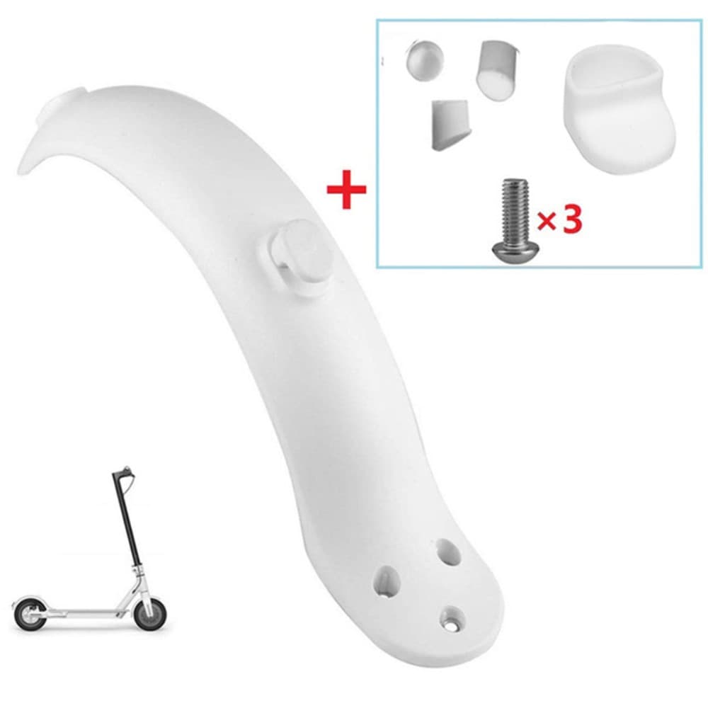 Bakskjerm + gummistopper og skruer til Xiaomi M365/Essential/1S/Pro 2/Scooter 3 – Hvit