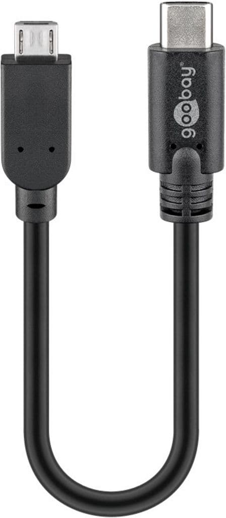 Goobay USB-C til Micro USB-kabel, 20cm - Svart
