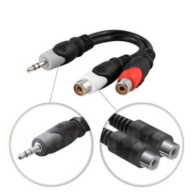 Multimediaadapter 3,5 mm hann til 2xRCA hunn
