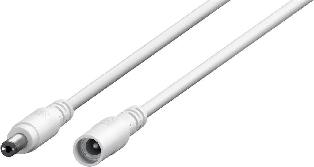 Goobay DC-forlengelseskabel 5,5 x 2,1 mm, 10 m - hvit