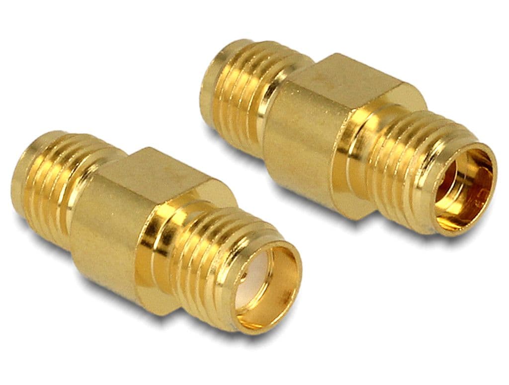 Delock-adapter SMA hunn til SMA hunn – gull