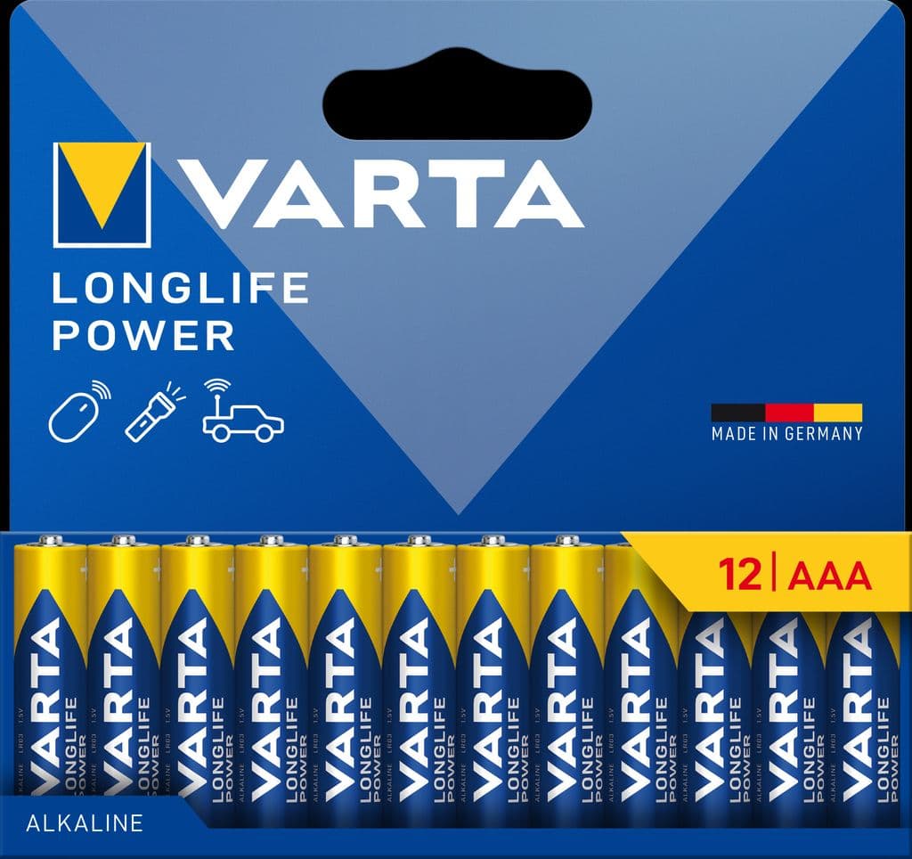 Varta Longlife Power AAA batteri LR3 12-pak