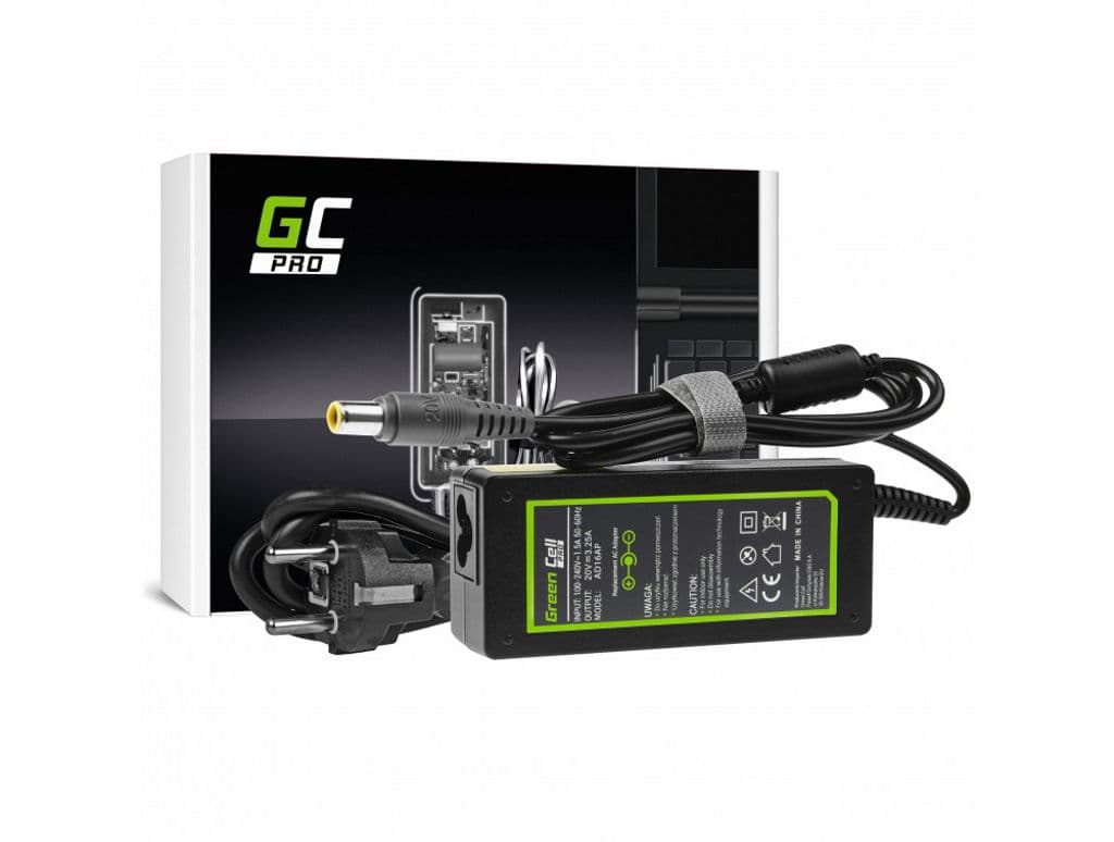Green Cell PRO lader/strømadapter 20V, 3.25A, 65W for Lenovo ThinkPad etc.