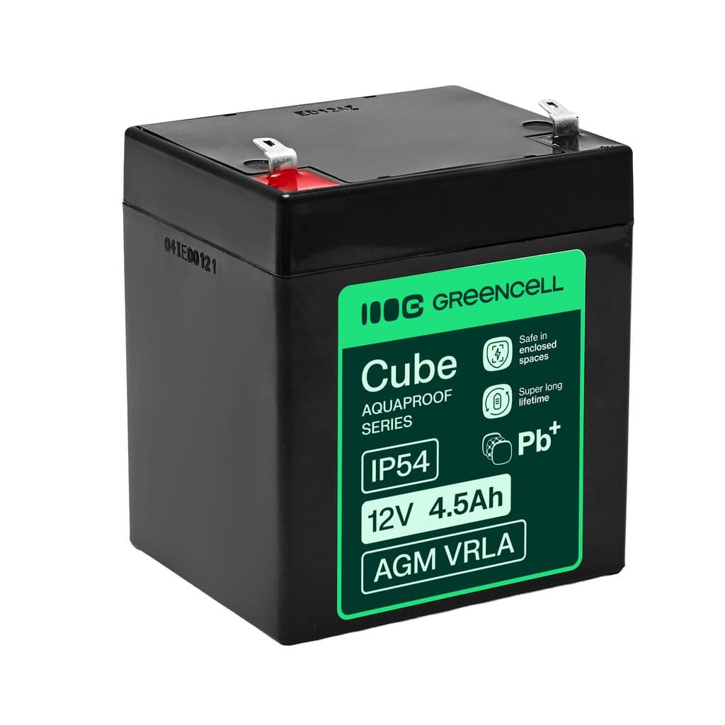 Green Cell AGM VRLA 12V 4,5Ah vedlikeholdsfritt batteri (90x70x106mm)