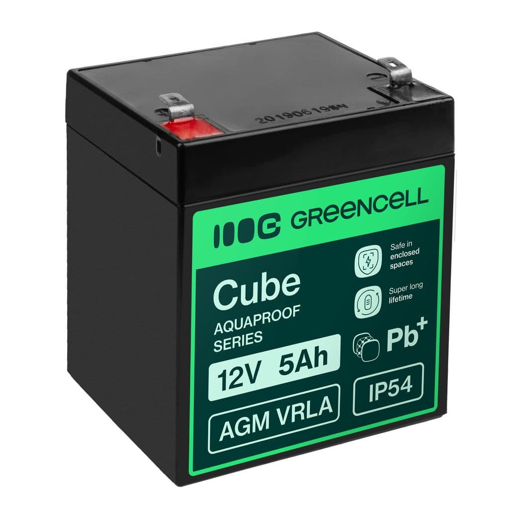 Greencell AGM VRLA 12V 5Ah vedlikeholdsfritt batteri