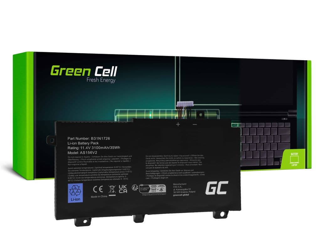 Green Cell-batteri til Asus TUF Gaming FX504 FX505 A15 A17 FA706 B31N1726