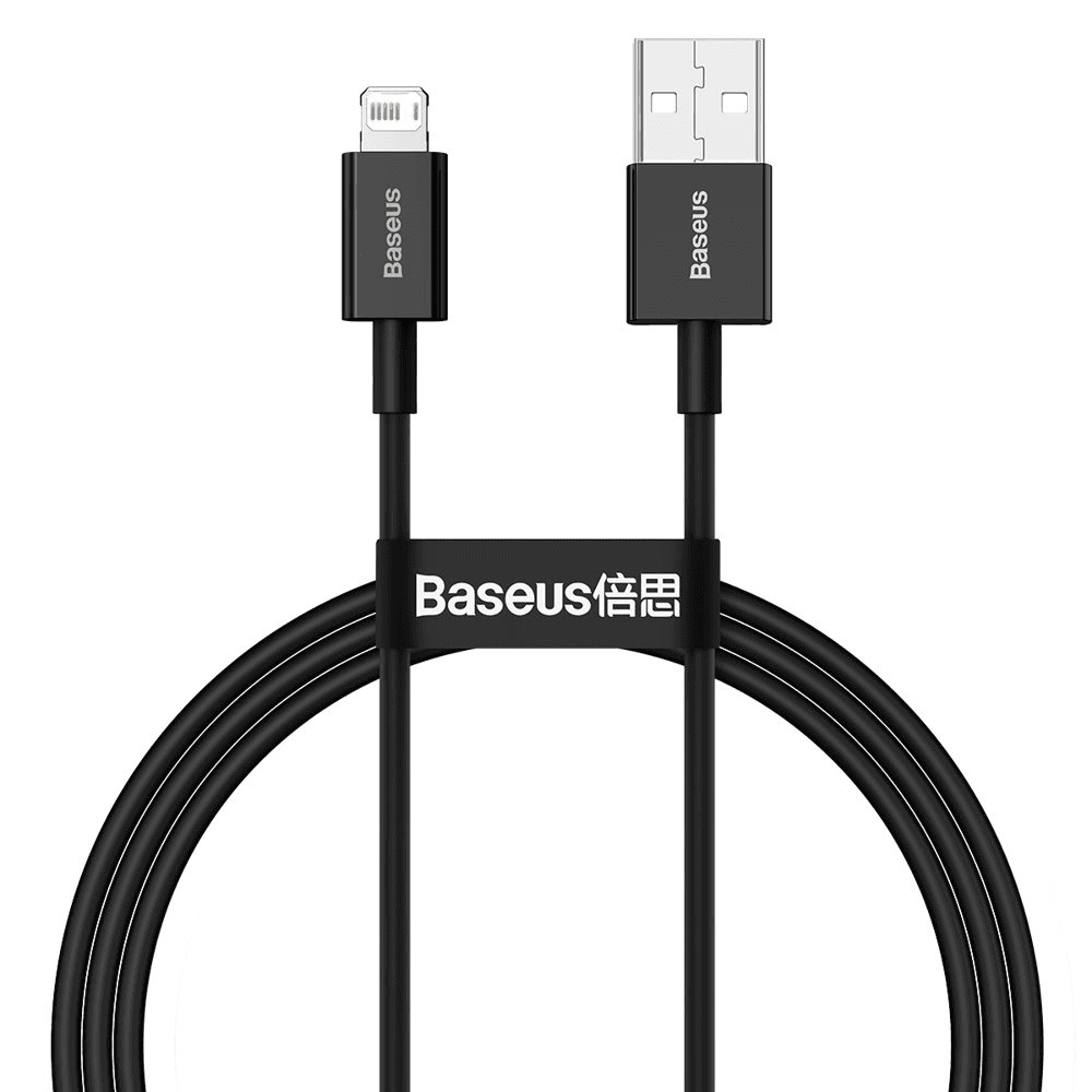 Baseus Superior Fast Charge USB-A til Lightning Kabel, 2.4A, 1m - Svart