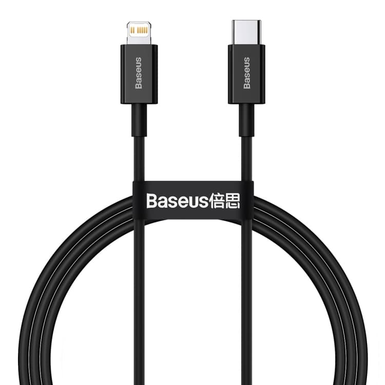 Baseus Superior Fast Charge USB-C til Lightning Kabel, 20W, 1m - Svart