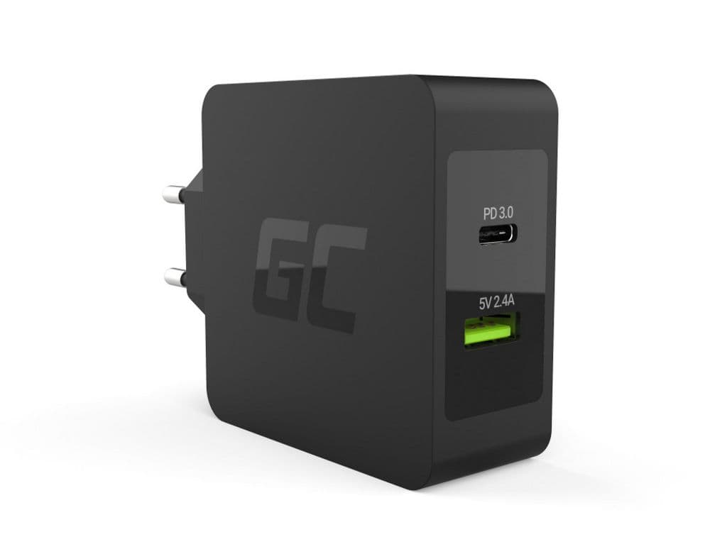 Green Cell Charger USB-C 45W PD med kabel USB-C og ekstra USB-por