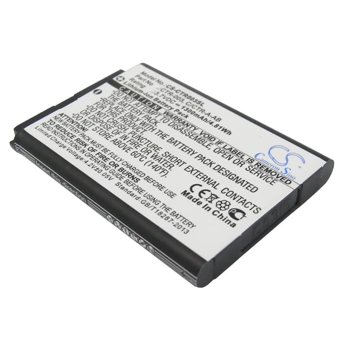 Batteri til Nintendo 3DS / N3DS / CTR-001 / MIN-CTR-001 erstatningsbatteri