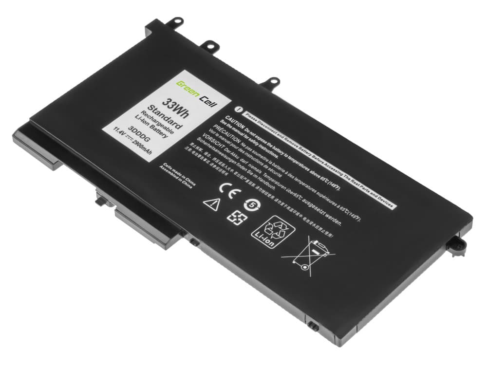 Green Cell-batteri 3DDDG 93FTF for Dell Latitude 5280 5290 osv., 11,4 V 2900 mAh