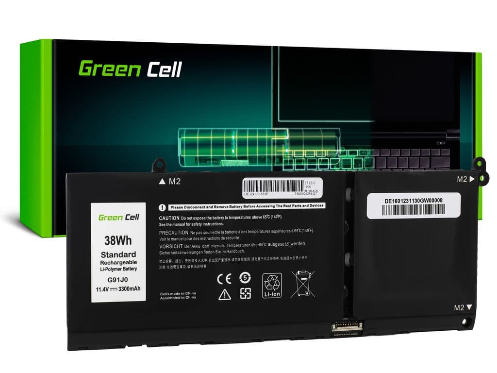 Green Cell-batteri G91J0 for Dell Latitude 3320 3330 3520, Inspiron 15