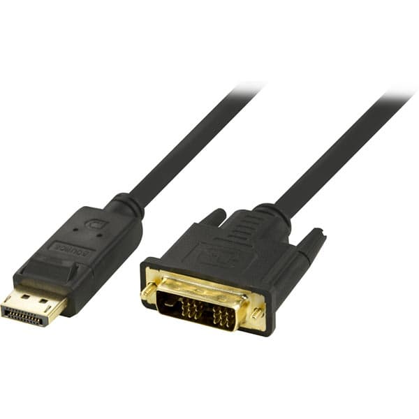 DELTACO DisplayPort til DVI-D Single Link monitorkabel 20-pin ha - 18+1-pin ha