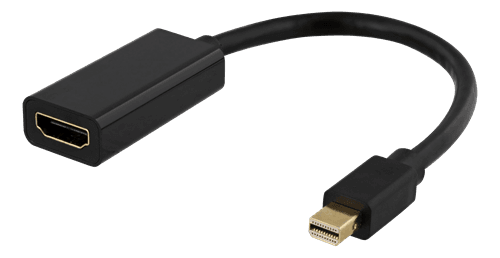 Deltaco Mini DisplayPort til HDMI-adapter, 0,2m - Svart