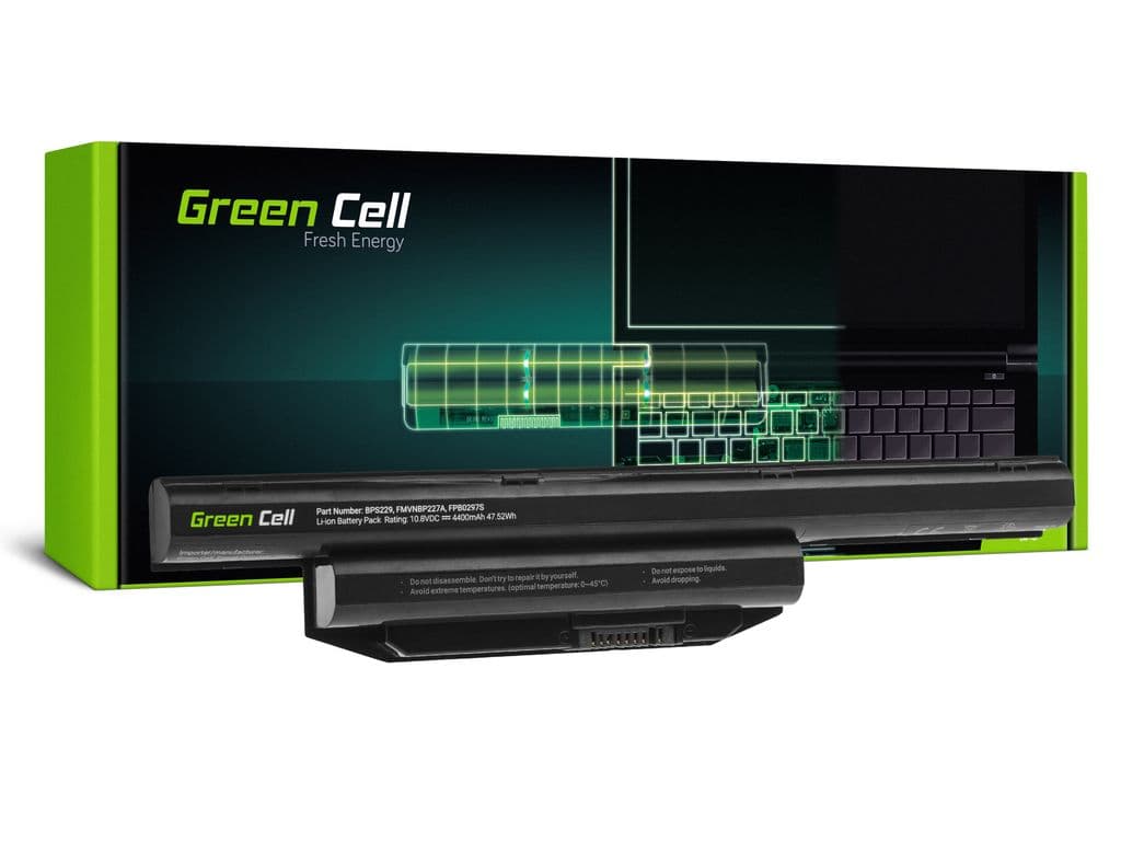 Grønt cellebatteri til Fujitsu LifeBook A514 A544 A555 E547 E554 S904