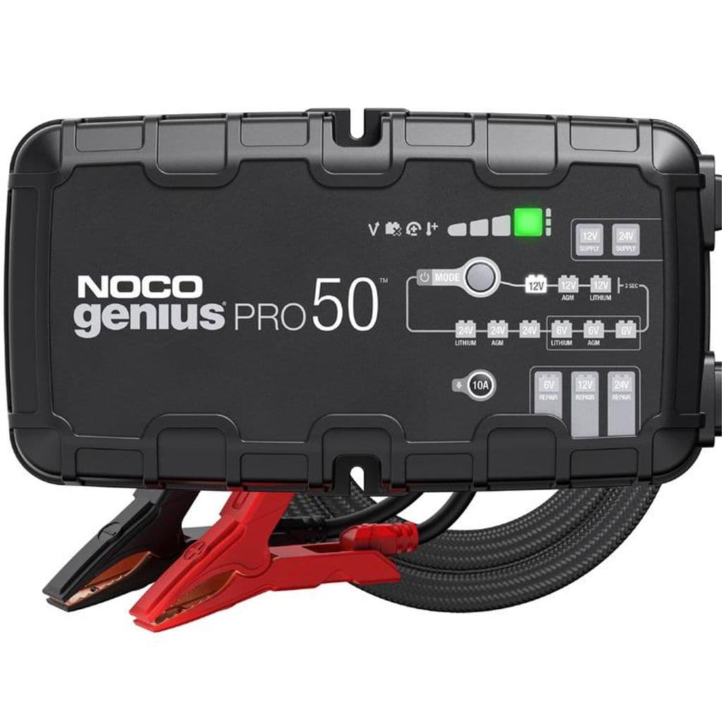 6/12/24V Noco Genius Pro-lader 12V 50A ((Wet, Gel, MF, CA, EFB, AGM, Lithium-ion))