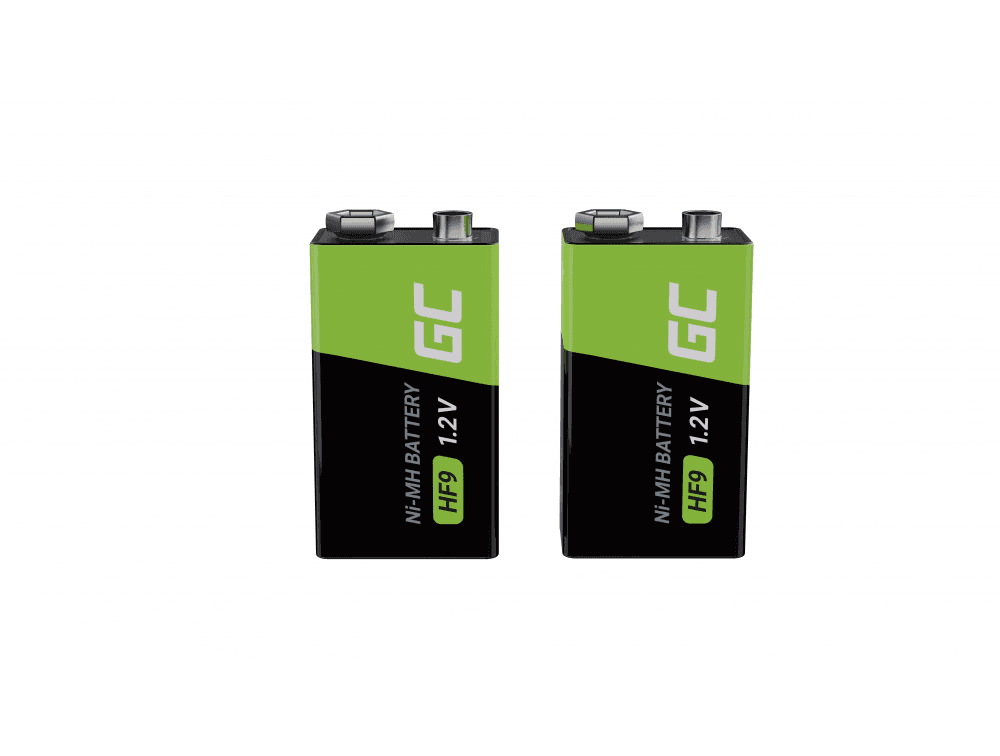 Green Cell Oppladbare 9V-batterier 250mAh, 2-pakk