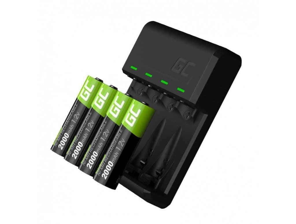 Green Cell GC VitalCharger + 4 AA 2000mAh Ni-MH Batterier