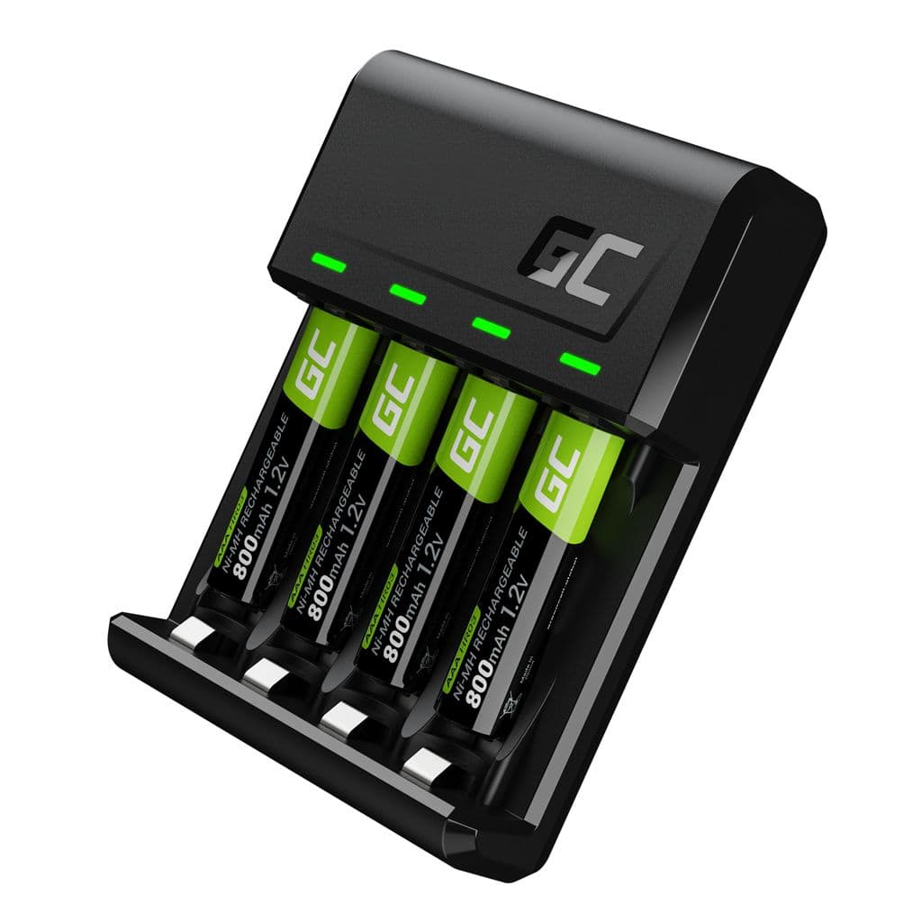 Green Cell GC VitalCharger & 4x AAA HR03 800mAh Oppladbare Batterier
