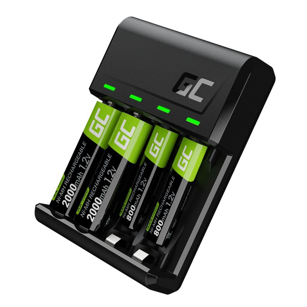 Green Cell GC VitalCharger + 2xAA 2000mAh & 2xAAA 800mAh Batterier