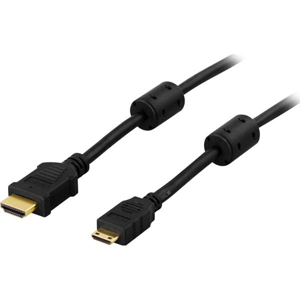 DELTACO HDMI-kabel, hann til mini hann, 5m, svart