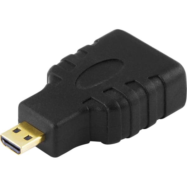 DELTACO HDMI-adapter, micro HDMI hann til hunn, svart