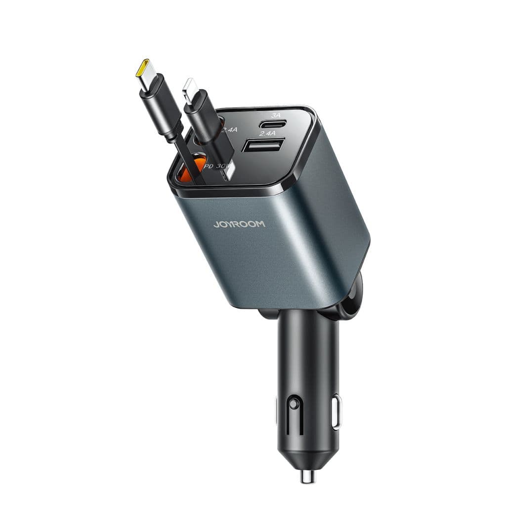 Joyroom JR-CCL05 4-i-1 billader 65W med forlengbare kabler – svart