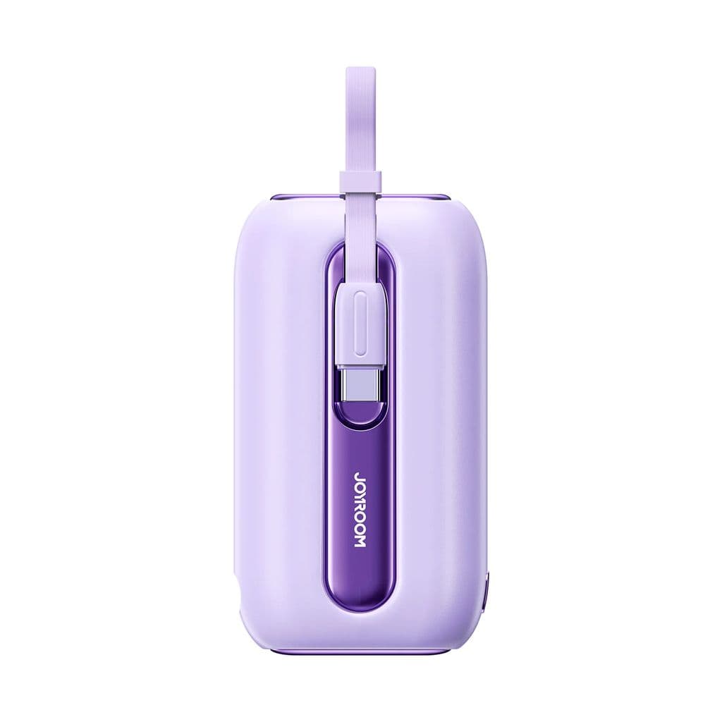 Joyroom Colorful Series 22,5 W, 10000 mAh powerbank + 2-i-1-kabler - lilla