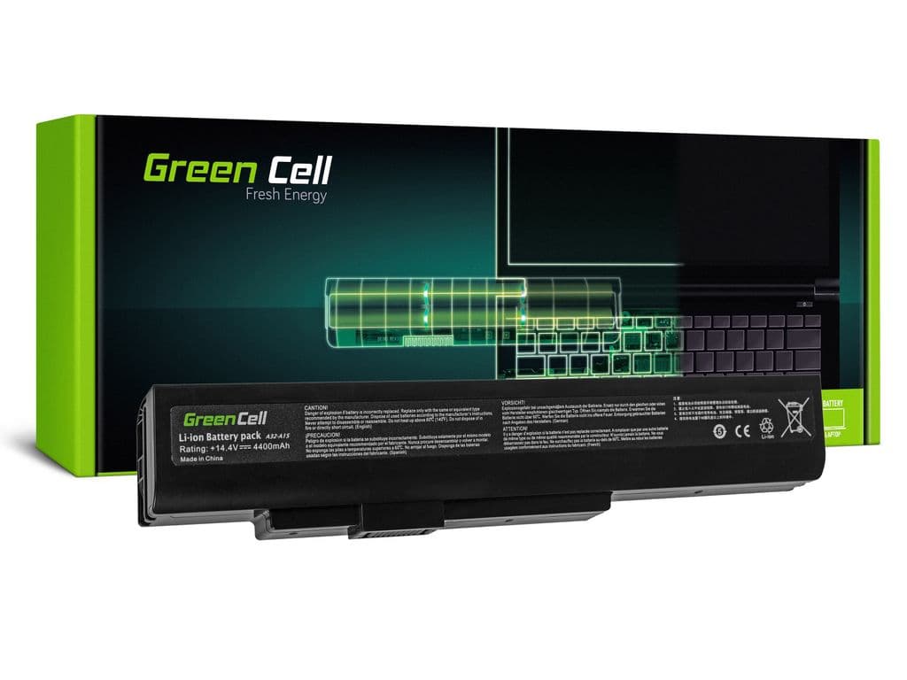 Green Cell A41-A15 A42-A15 Batteri til MSI, Medion, Fujitsu bærbare datamaskiner