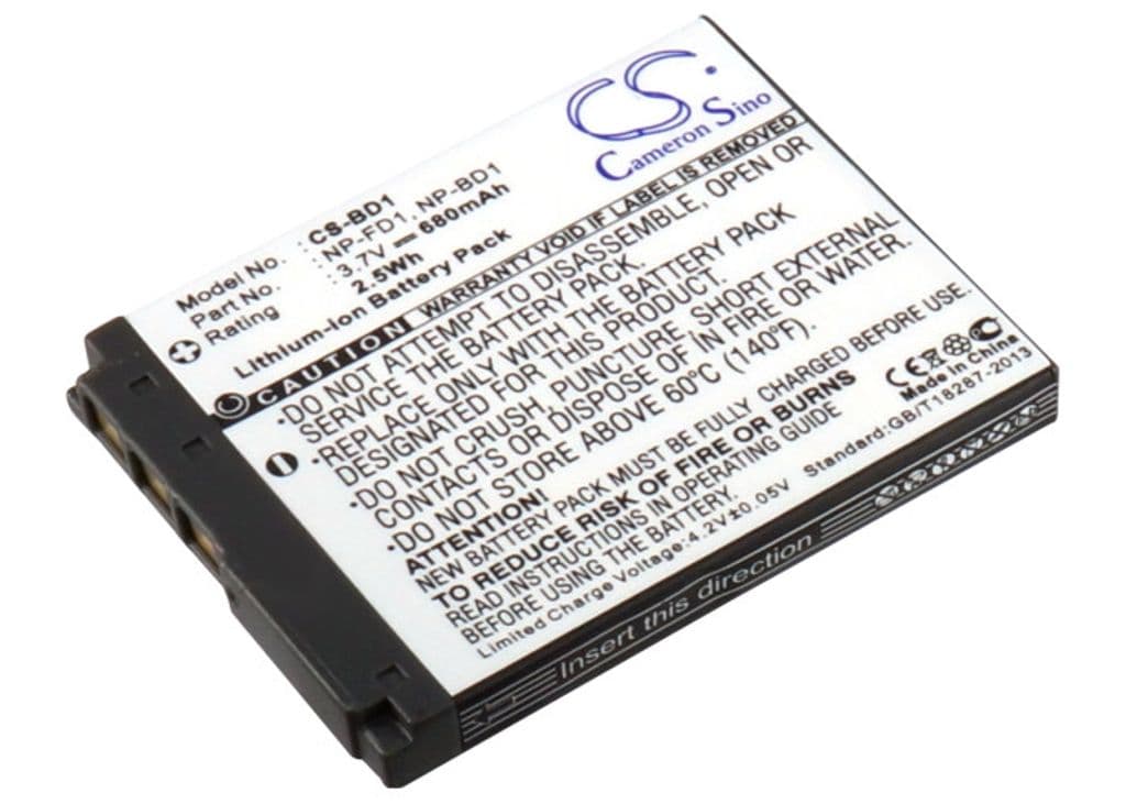 Batteri til NP-BD1 / NP-FD1 erstatningsbatteri