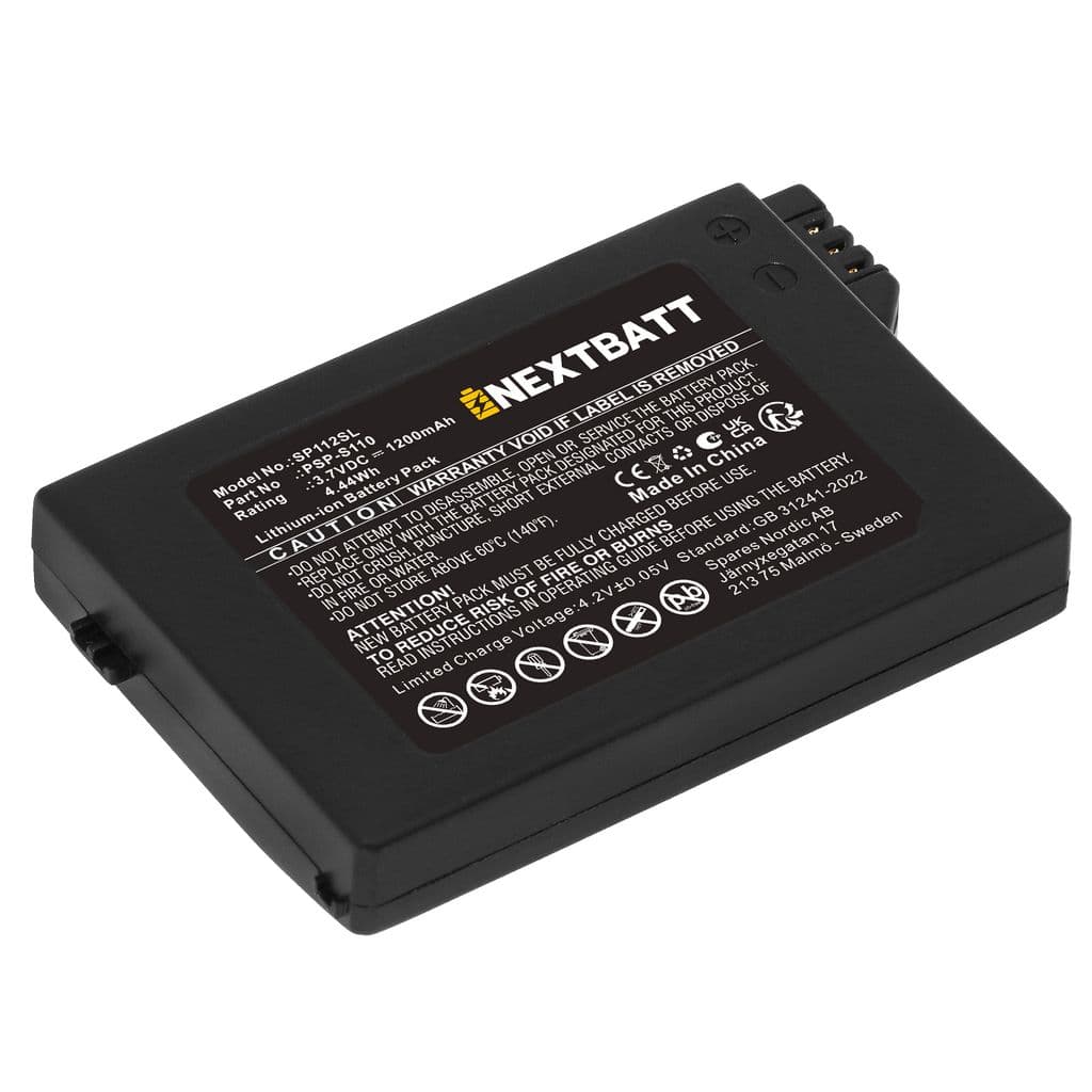 Batteri til Sony PSP-2000 Slim/3000 erstatningsbatteri