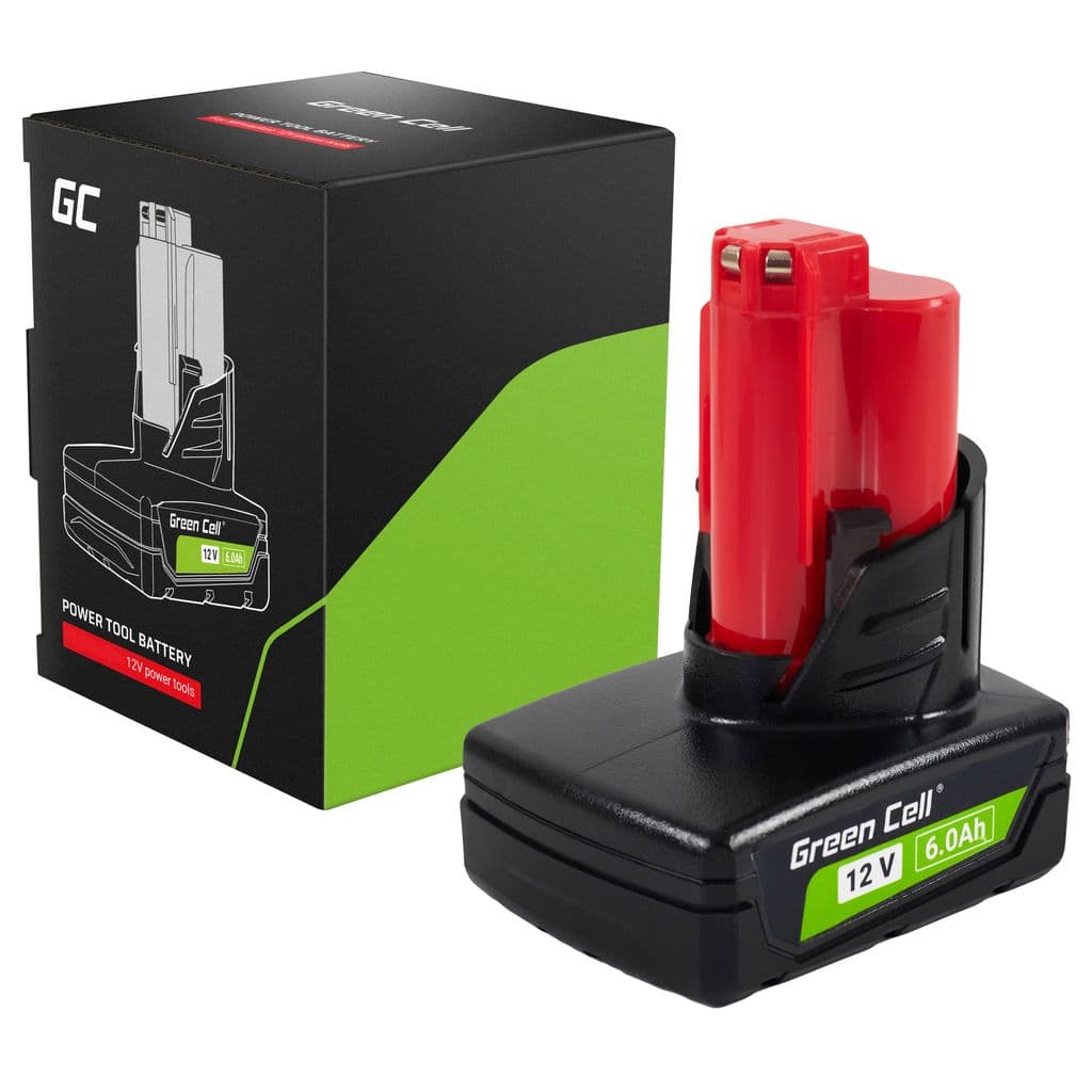 Green Cell 12V 6Ah erstatningsbatteri for Milwaukee M12 M12 B6
