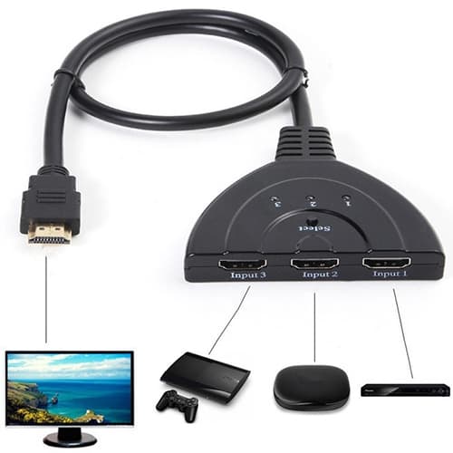 HDMI-switch 3 innganger 1080P - Svart