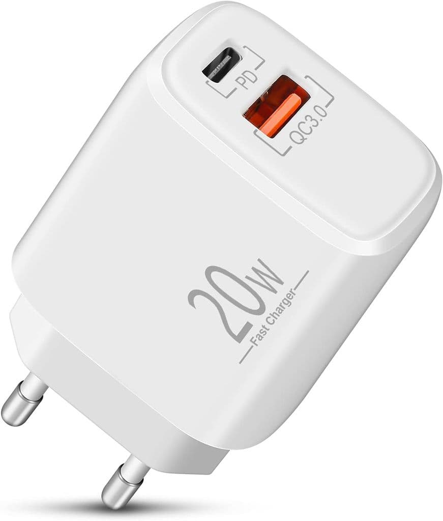 SiGN GaN Hurtiglader USB og USB-C, PD og Q.C3.0, 3A, 20W - Hvit