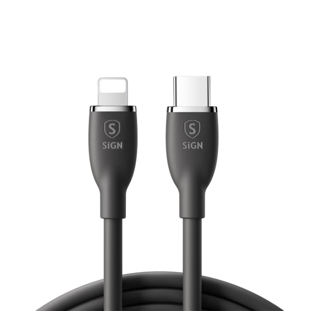 SiGN USB-C til Lightning-kabel 30W, 2m - Svart