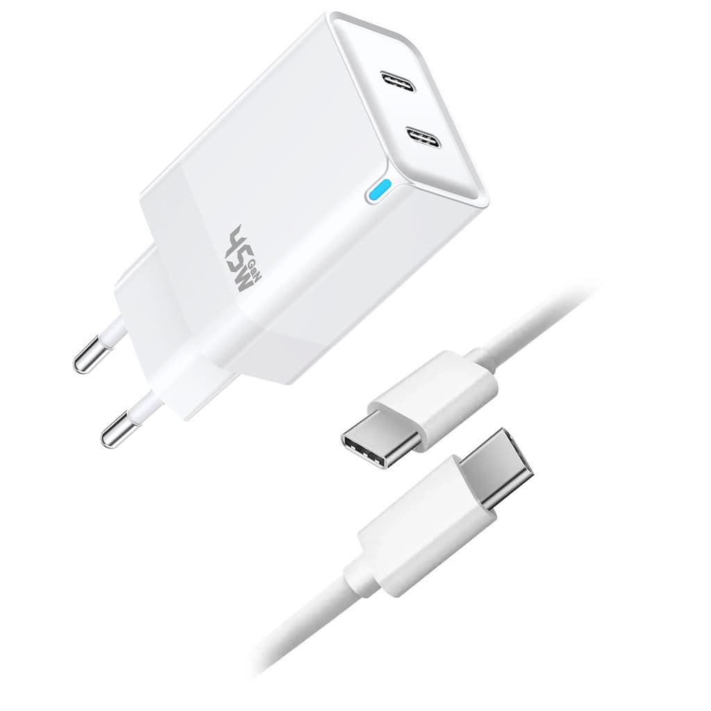 SiGN hurtiglader for Google Pixel 10 Pro XL USB-C 45W + 2m USB-C-kabel, 3A, 60W – hvit