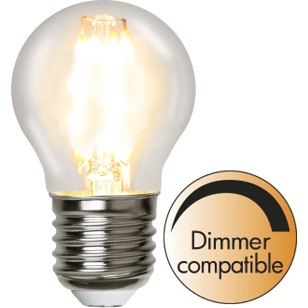 LED-pære E27 G45 klar dimbar 4,2W 2700K 470 lumen