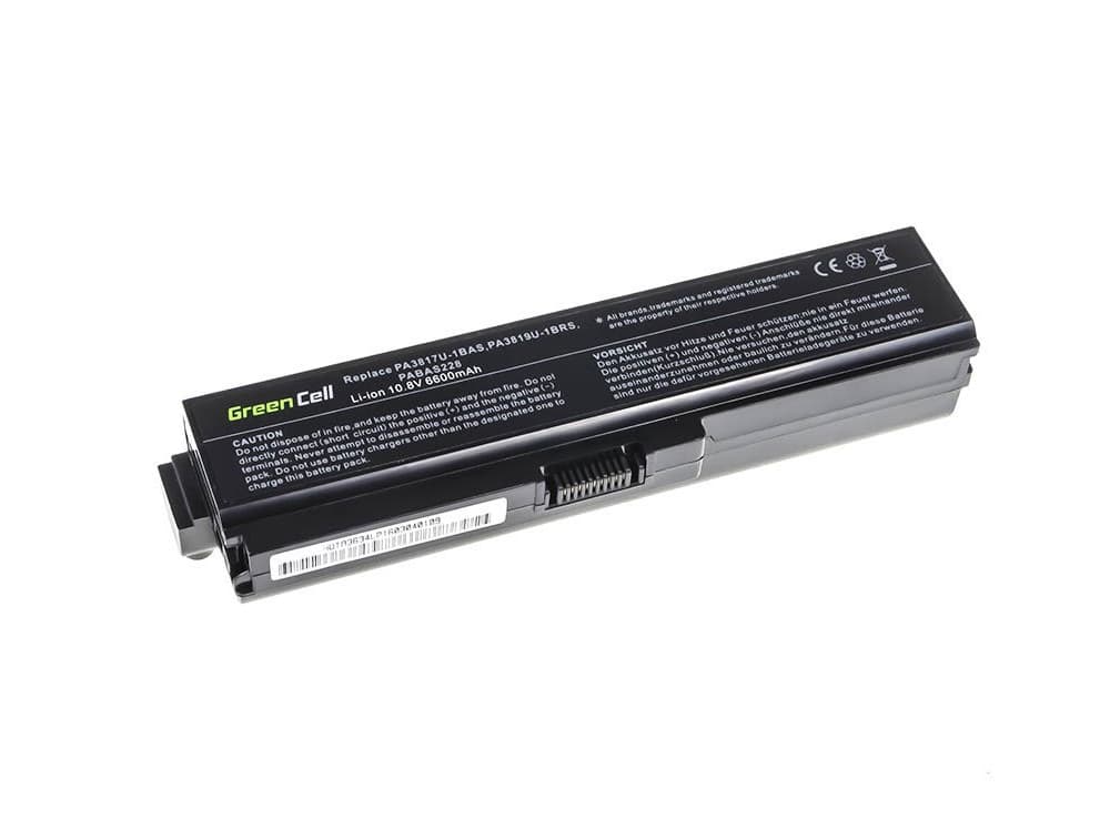 Green Cell-batteri til Toshiba Satellite C650 C650D C660 etc., 11,1 V 6600 mAh