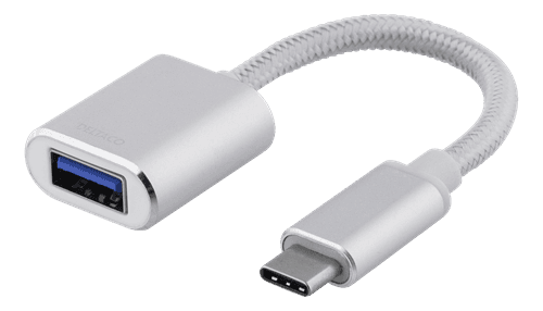Deltaco OTG Adapter USB-C til USB-A - Sølv