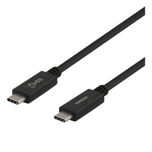 USB-C 100W kabel Type C output Type C output, 0.5 m Sort