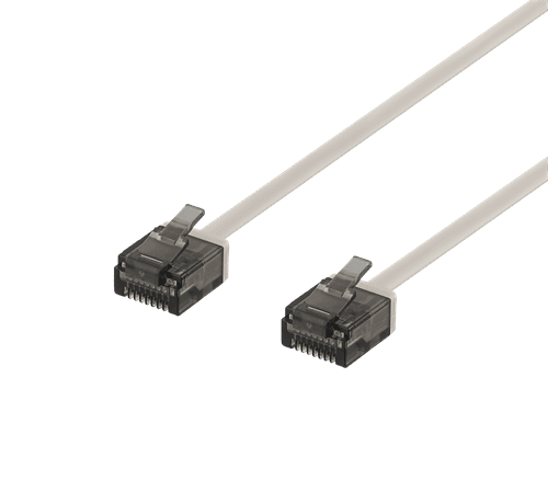 DELTACO Cat6a patchkabel, flat, 0,5m, grå