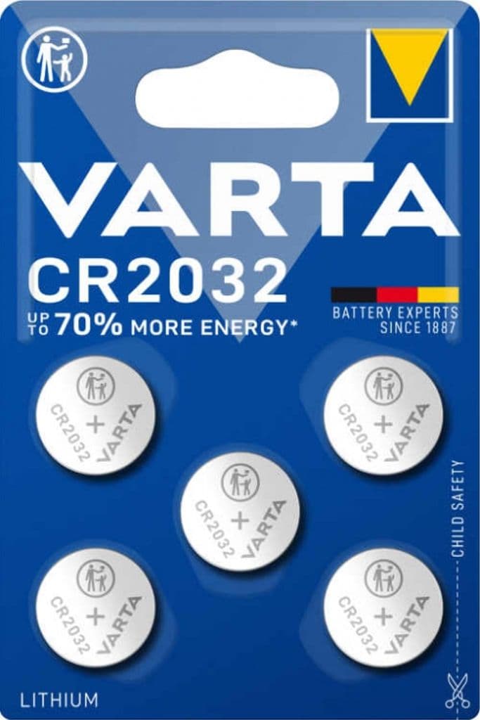 VARTA litium-knappcellebatteri CR2032, 5-pakning