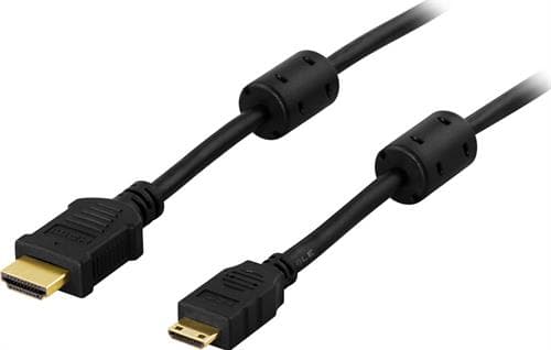 HDMI Type A ha - HDMI Mini ha Type C / 4K / Ultra HD 60Hz / Høyhastighets / gullbelagt / svart / 2M