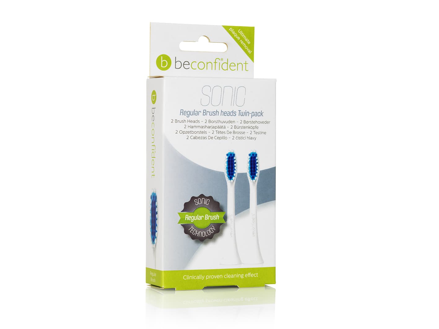 Sonic Tandborsthuvuden Regular 2-p Vit